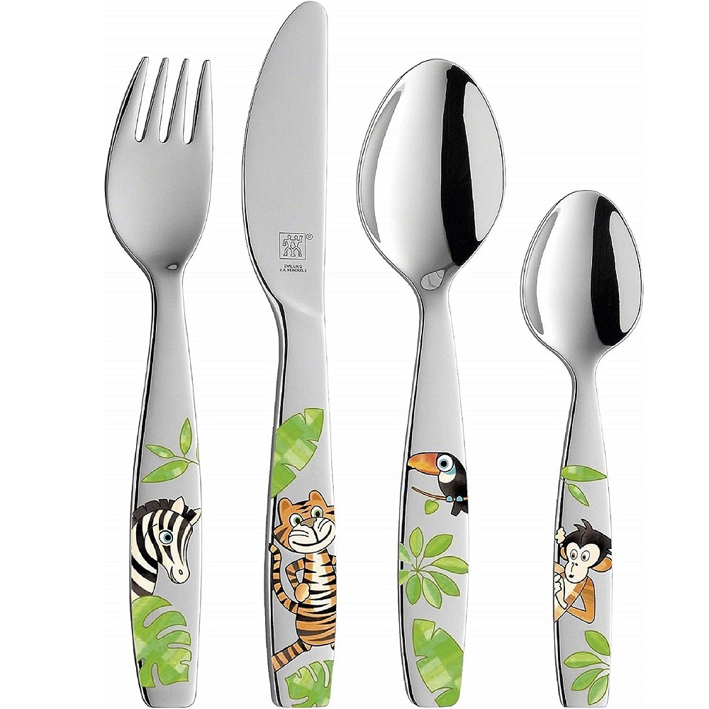 Lot de 4 couverts enfant decor jungle - zwilling