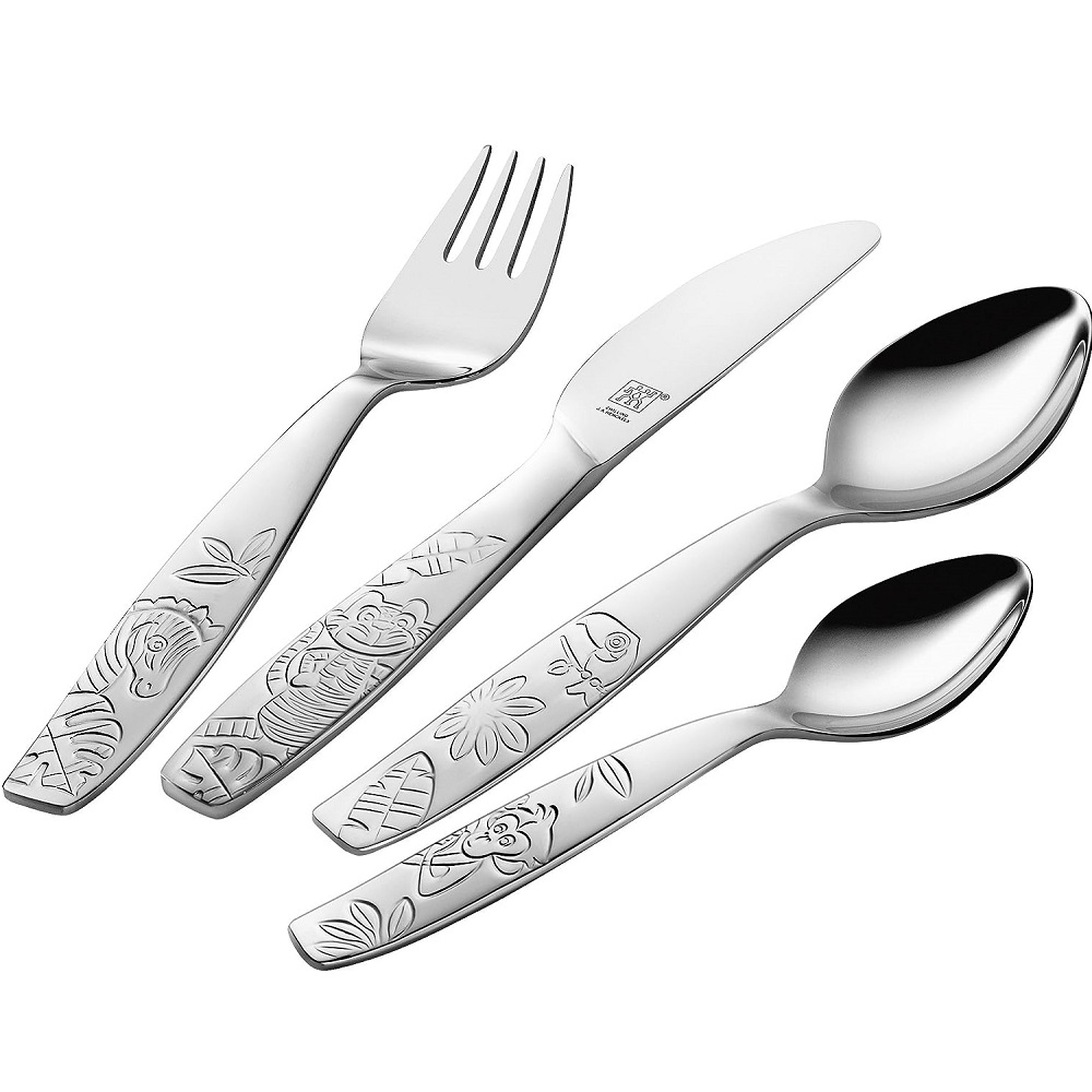 Lot de 4 couverts enfants jungle grave - zwilling