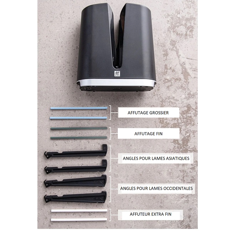 Affuteur aiguiseur v-edge noir, abs - zwilling