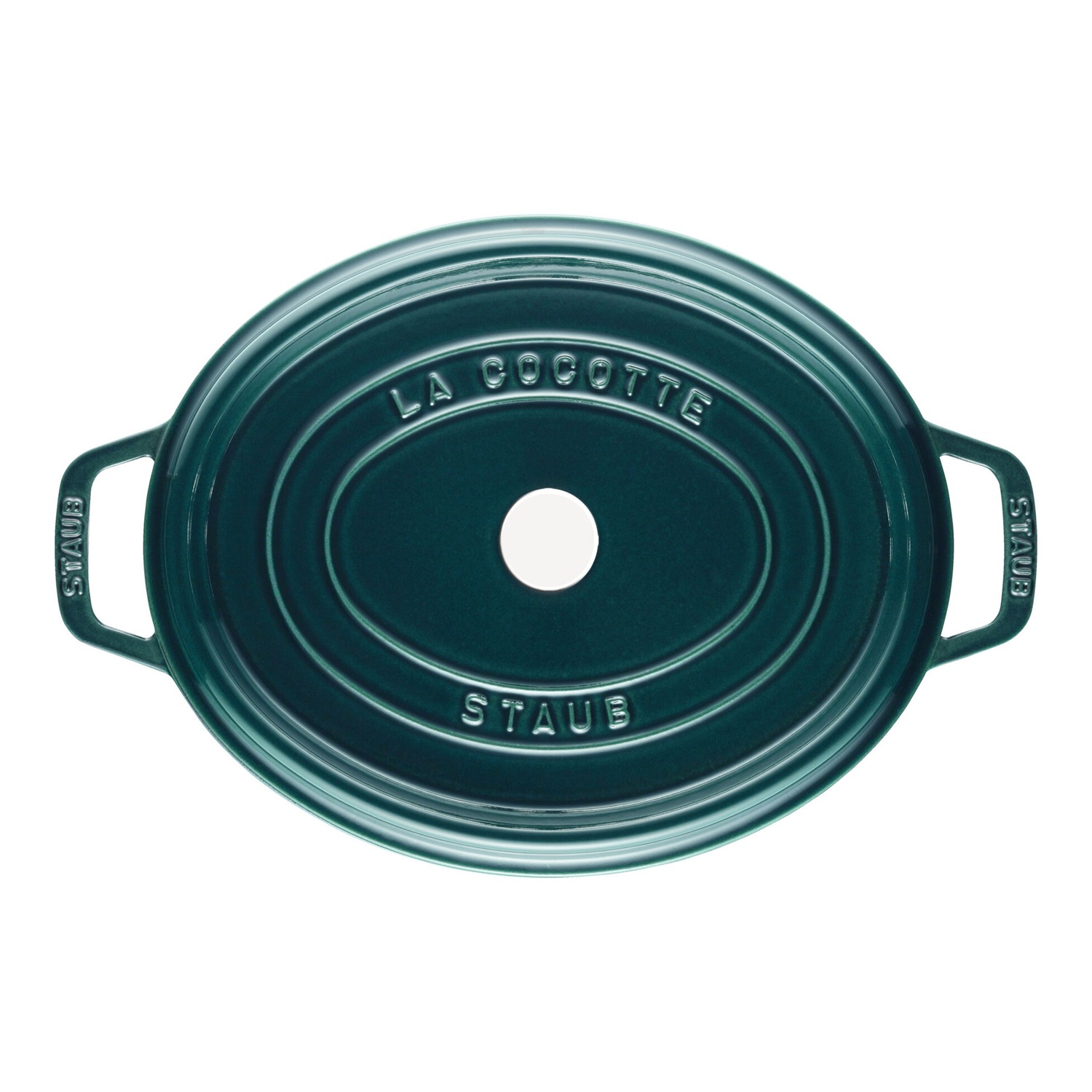 Cocotte ovale en fonte avec picots 33 cm bleu la mer - staub