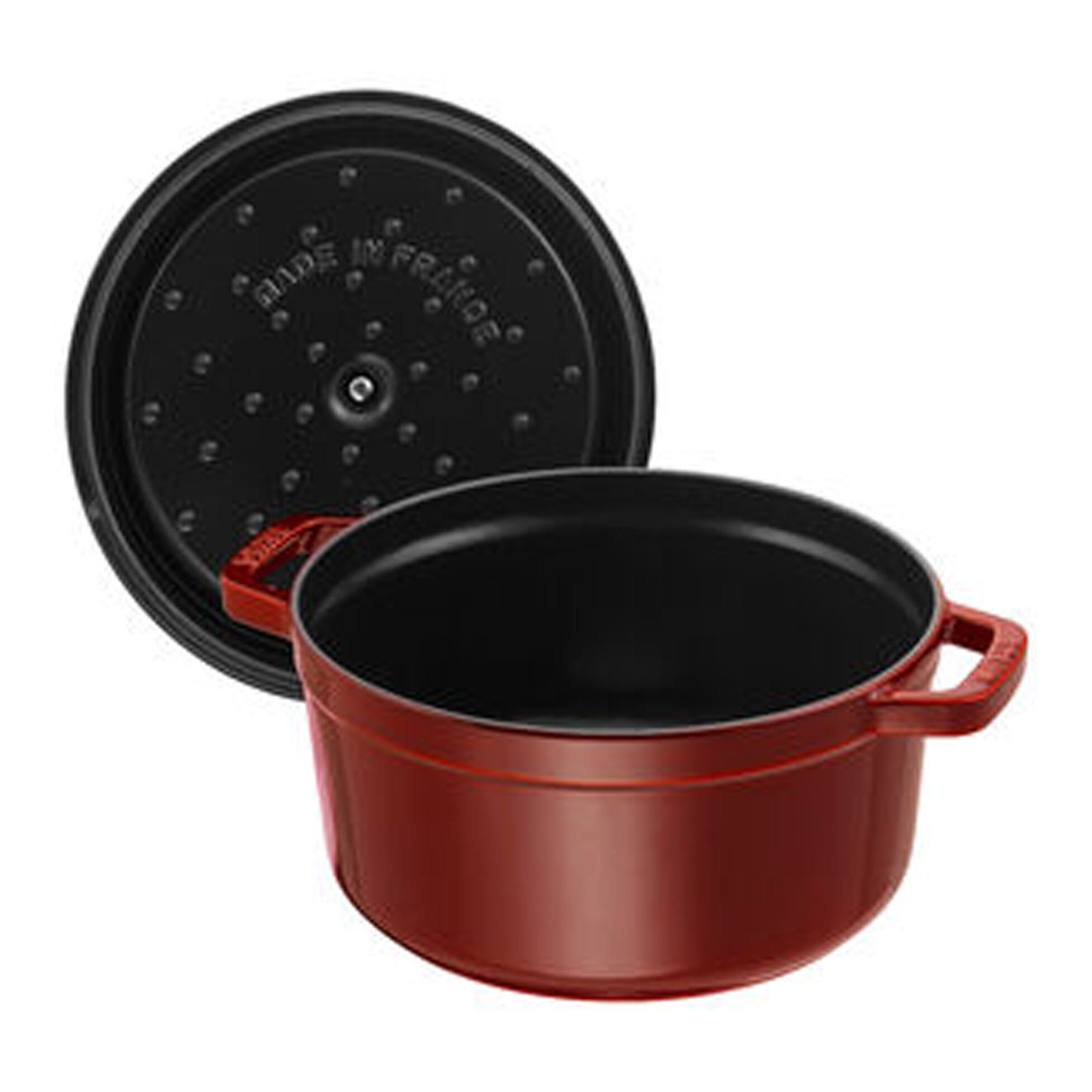 Cocotte en fonte ronde avec couvercle à picots 26 cm vert basilic - staub