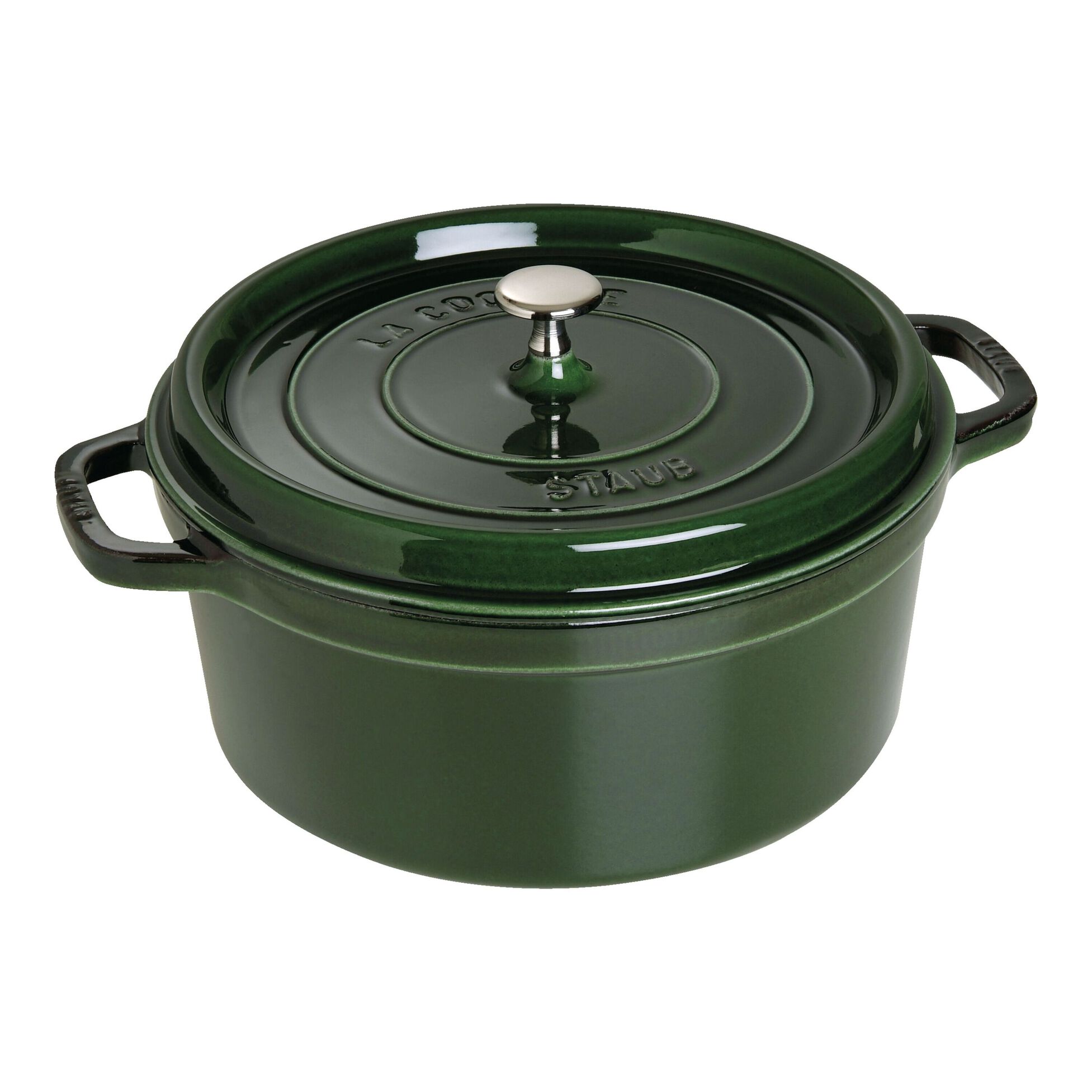 Cocotte en fonte ronde avec picots, vert basilic 28 cm - staub
