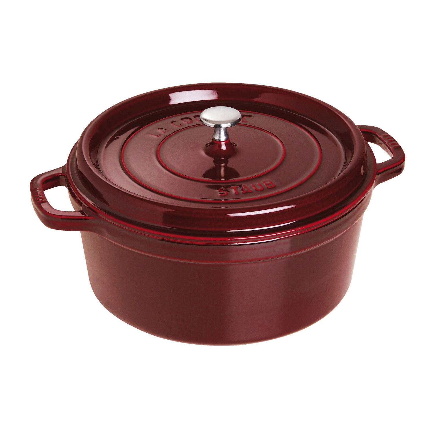 Cocotte en fonte ronde avec picots, rouge grenadine 28 cm - staub