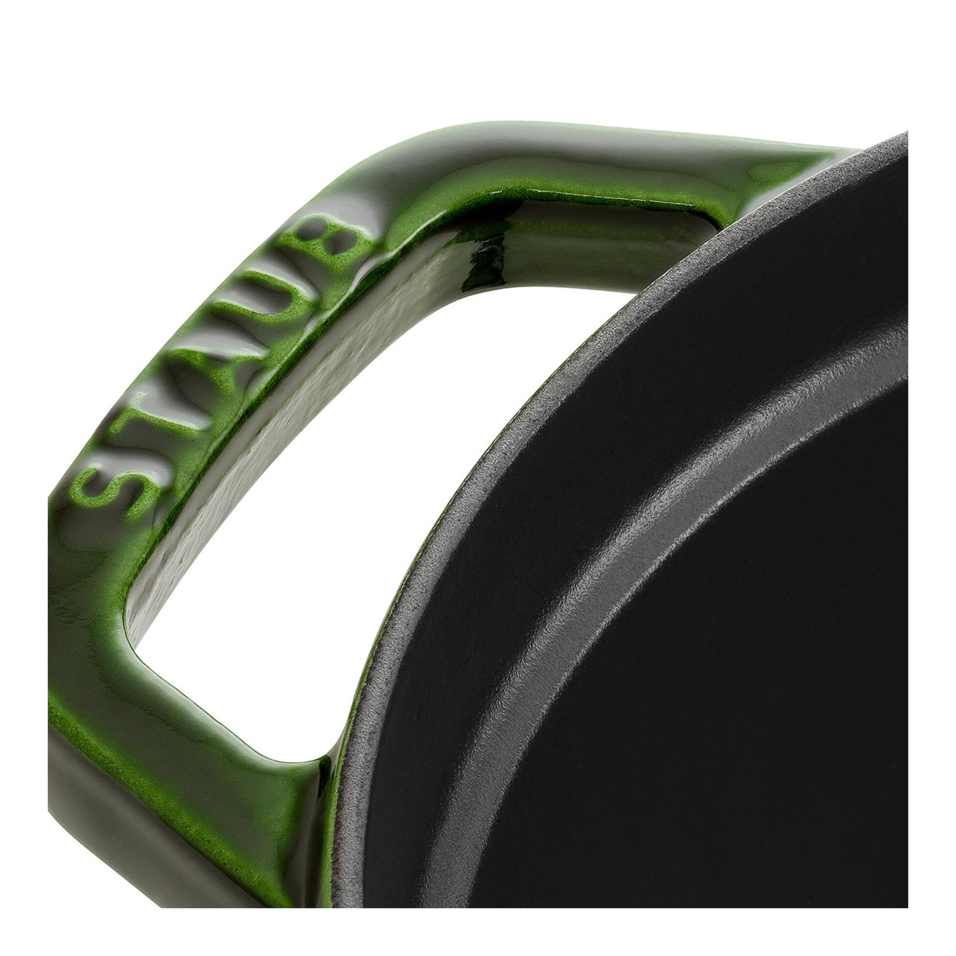Cocotte en fonte ovale avec couvercle à picots 33 cm vert basilic - staub