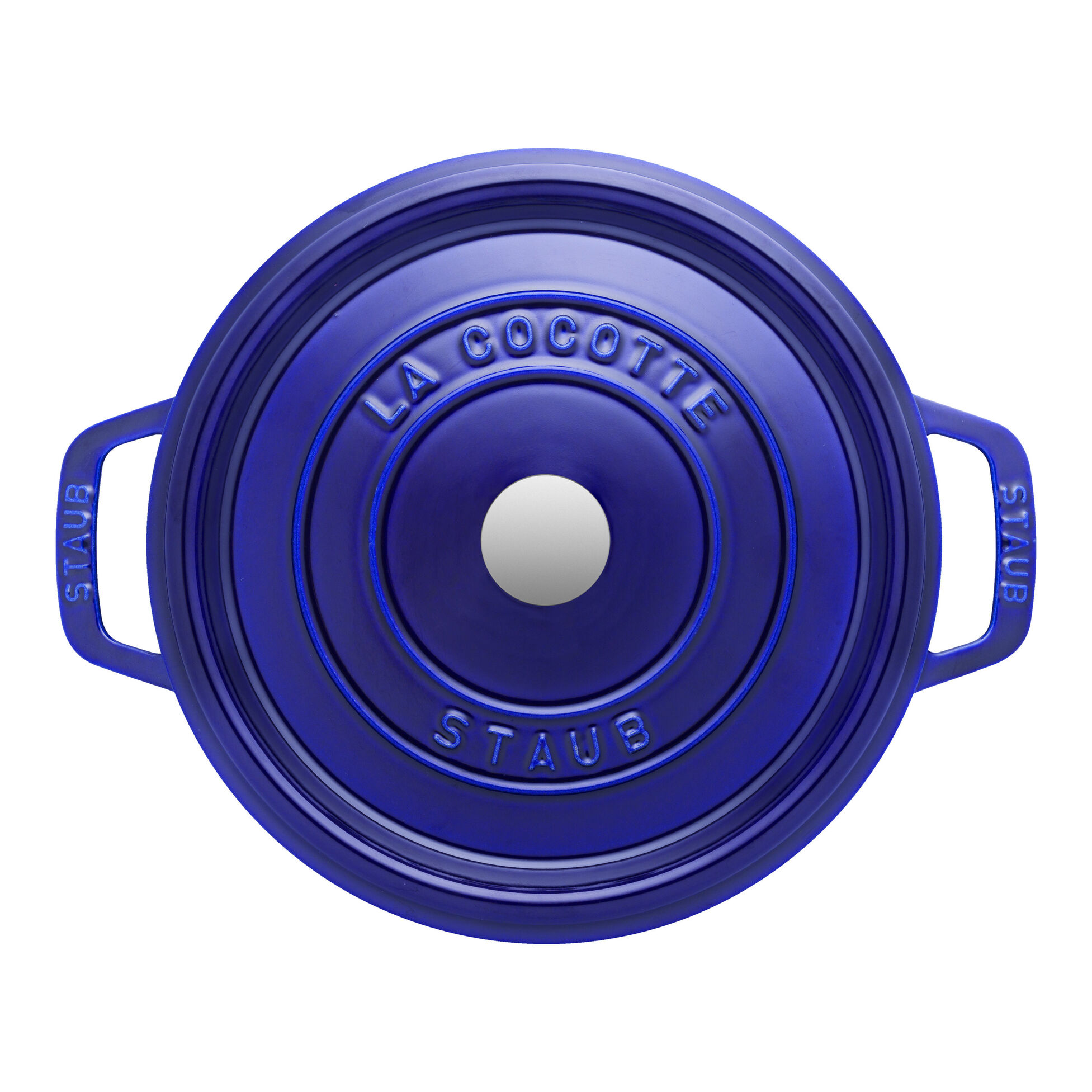 Cocotte en fonte ronde avec couvercle à picots 24 cm bleu intense - staub