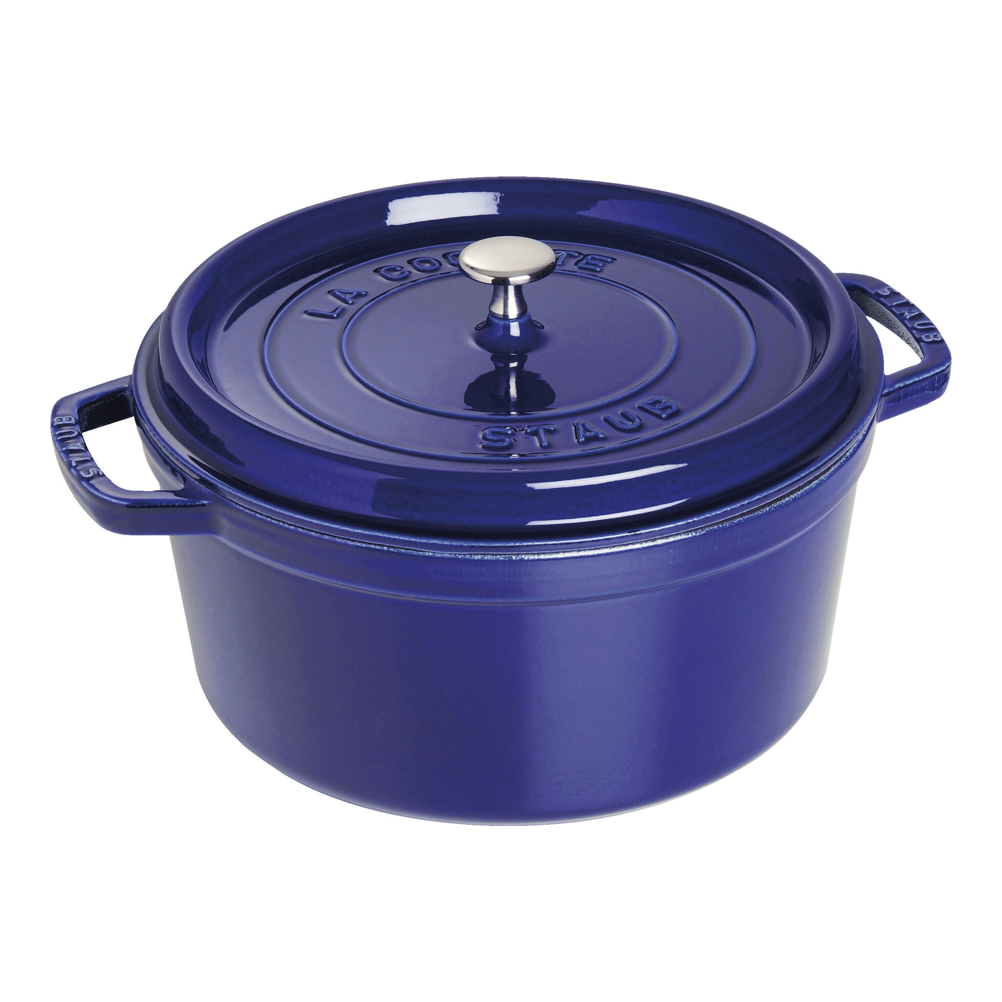 Cocotte en fonte ronde avec picots, bleu intense 28 cm - staub