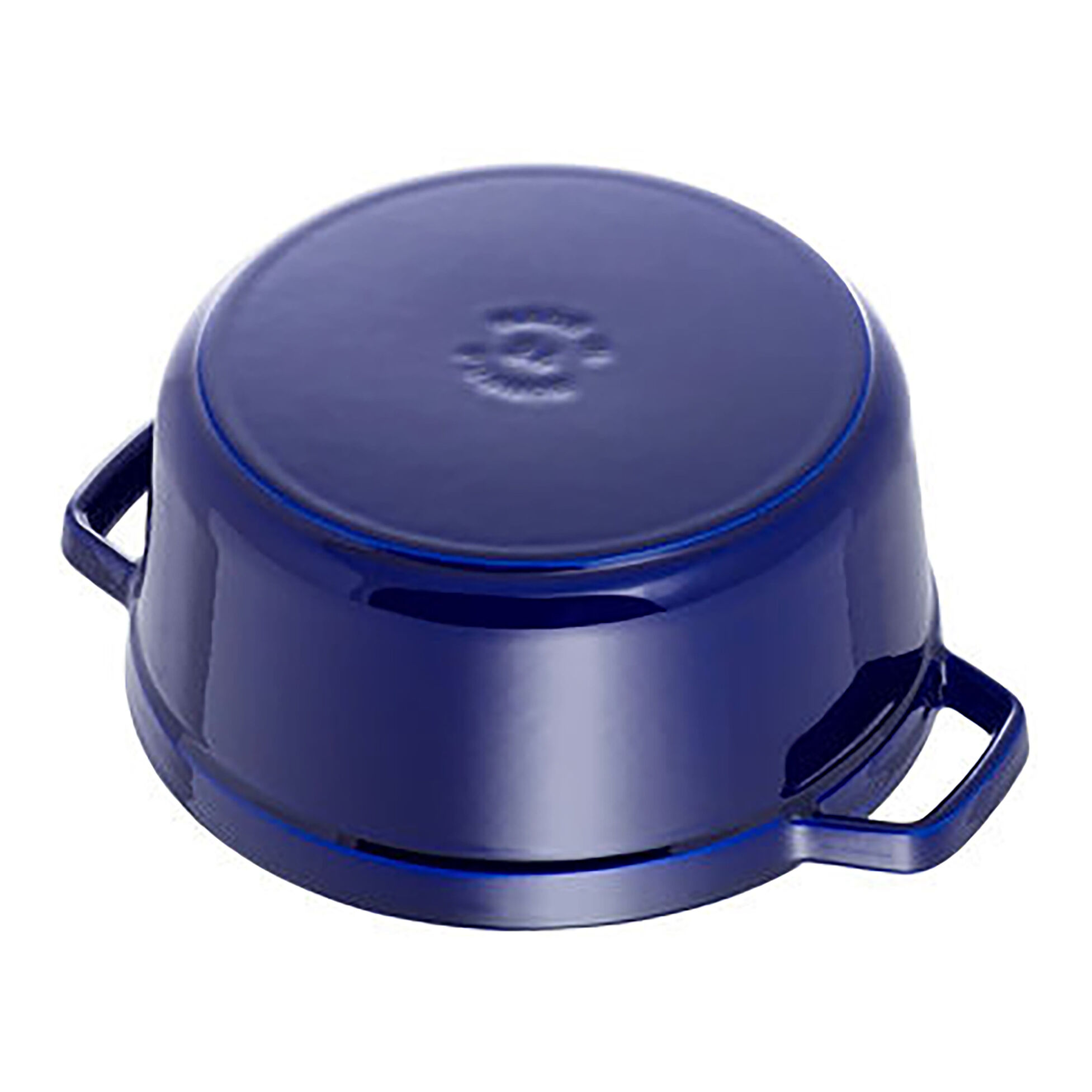 Cocotte en fonte avec couverclses à picots, ronde bleue intense, ø30 cm - staub