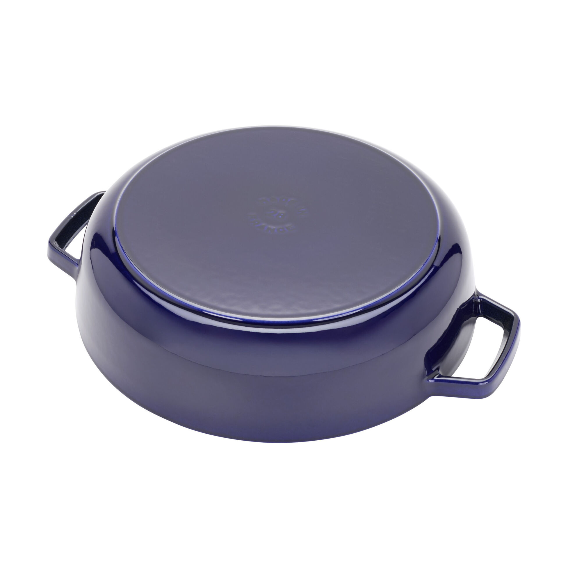 Sauteuse chistera en fonte avec couvercle à picots ø 28 cm bleu intense - staub