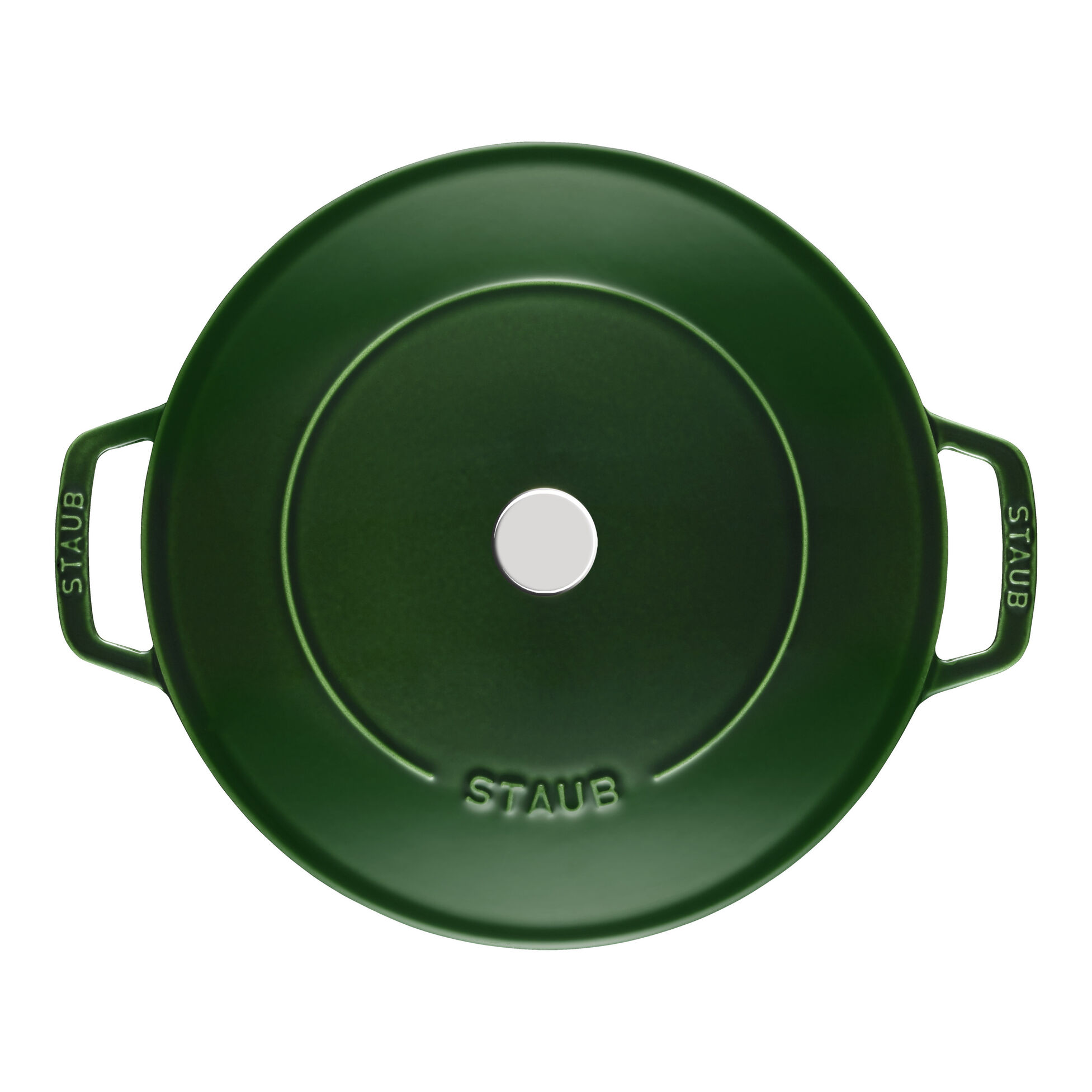 Sauteuse chistera en fonte avec couvercle à picots ø 24 cm vert basilic - staub
