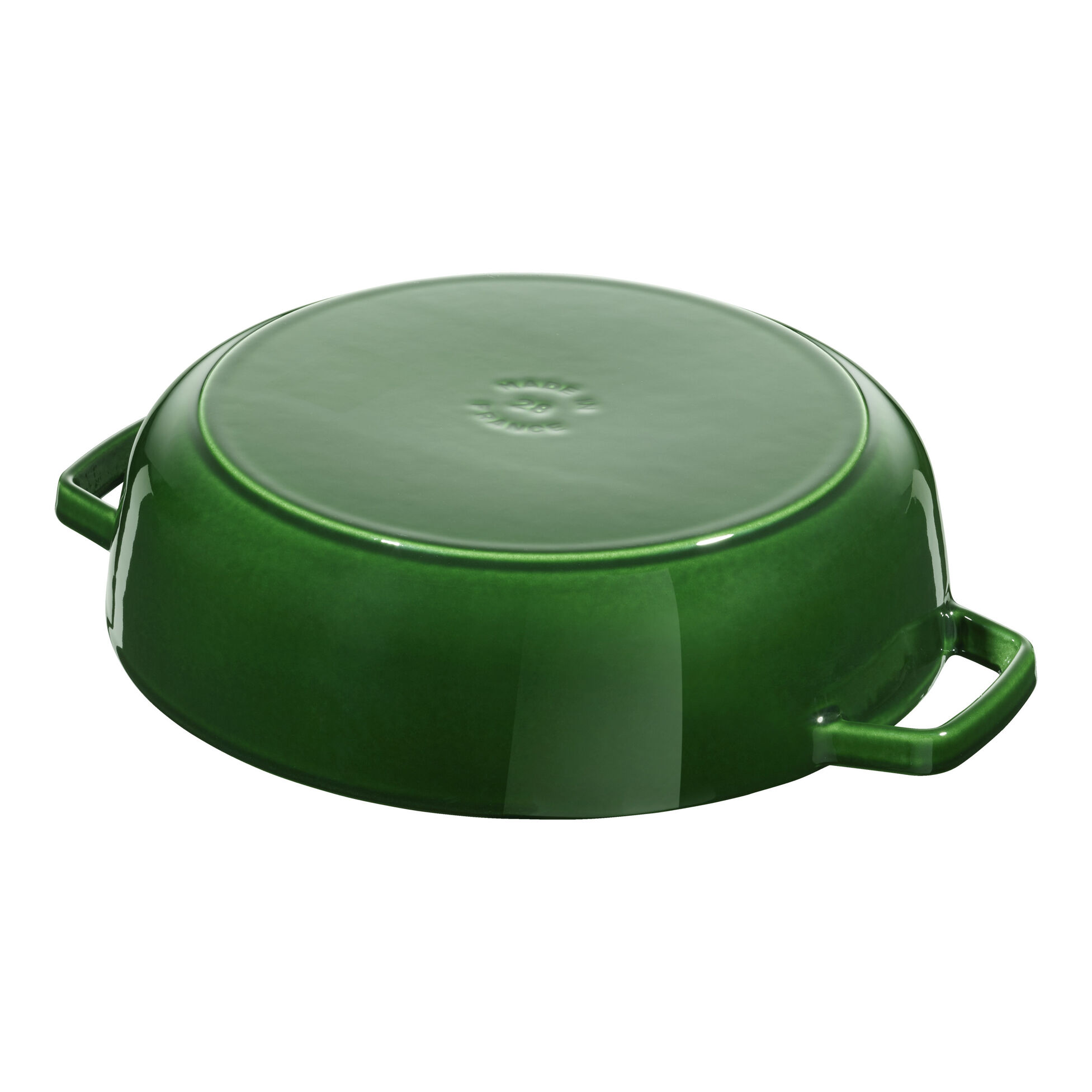 Sauteuse chistera en fonte avec couvercle à picots ø 24 cm vert basilic - staub