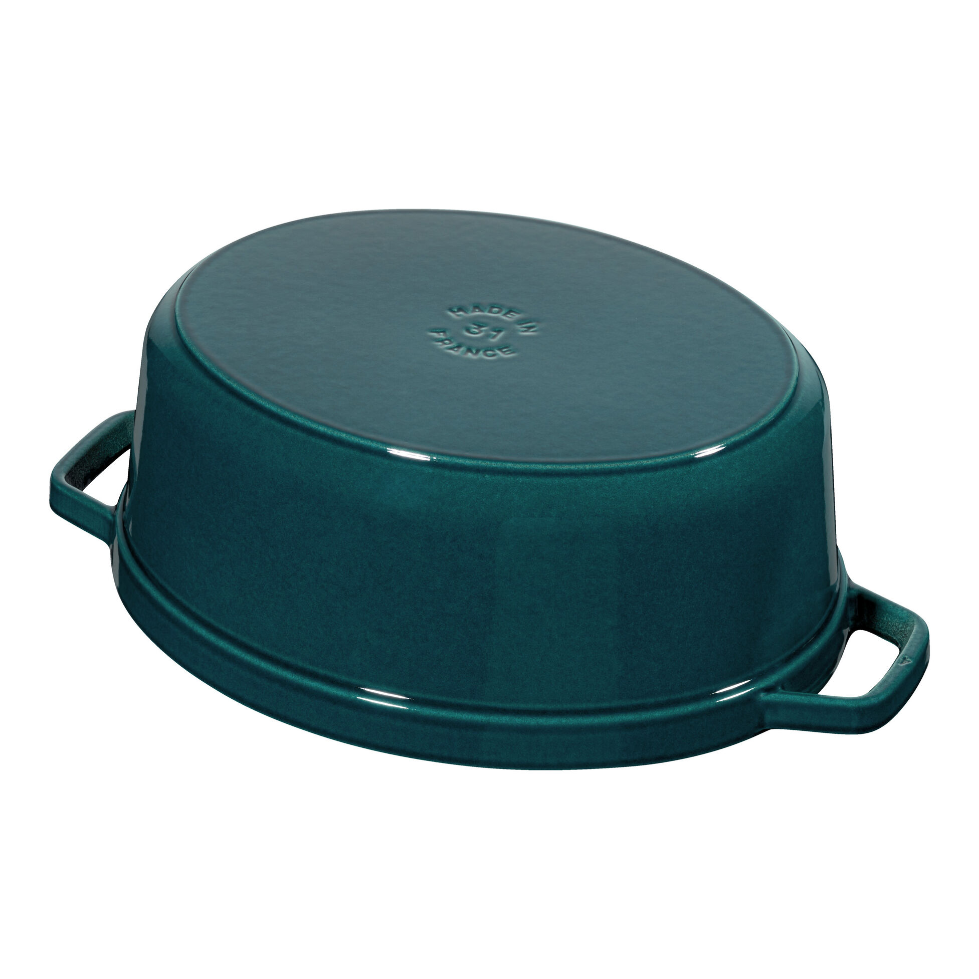 Cocotte ovale en fonte avec picots 37 cm bleu la mer - staub
