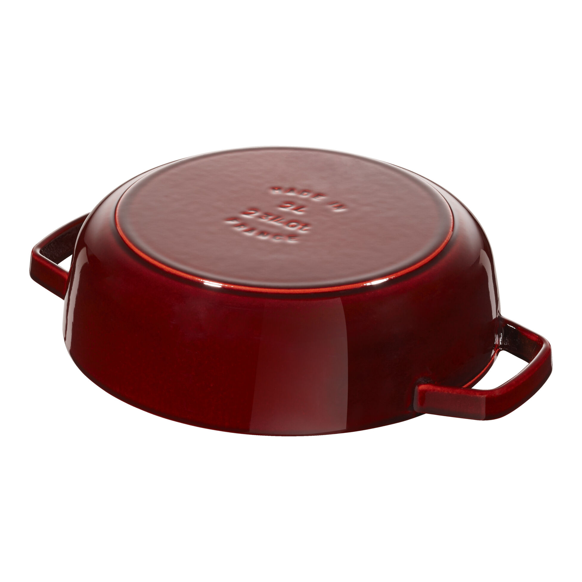 Sauteuse chistera en fonte avec couvercle à picots ø 24 cm grenadine - staub