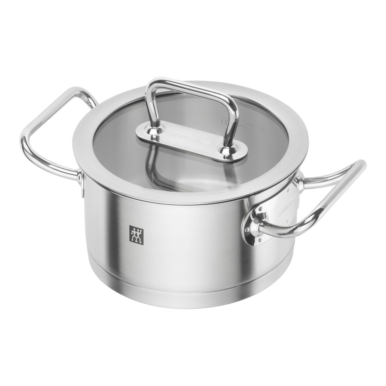 Faitout pro en inox couvercle verre ø16 cm 1,5l - zwilling