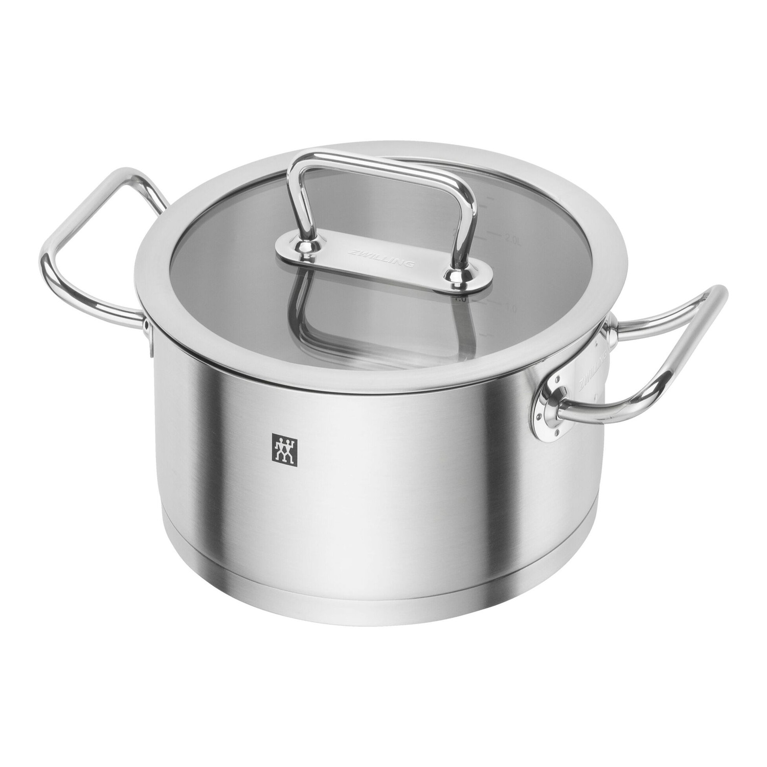 Faitout pro en inox couvercle en verre ø20 cm 3,1 l - zwilling