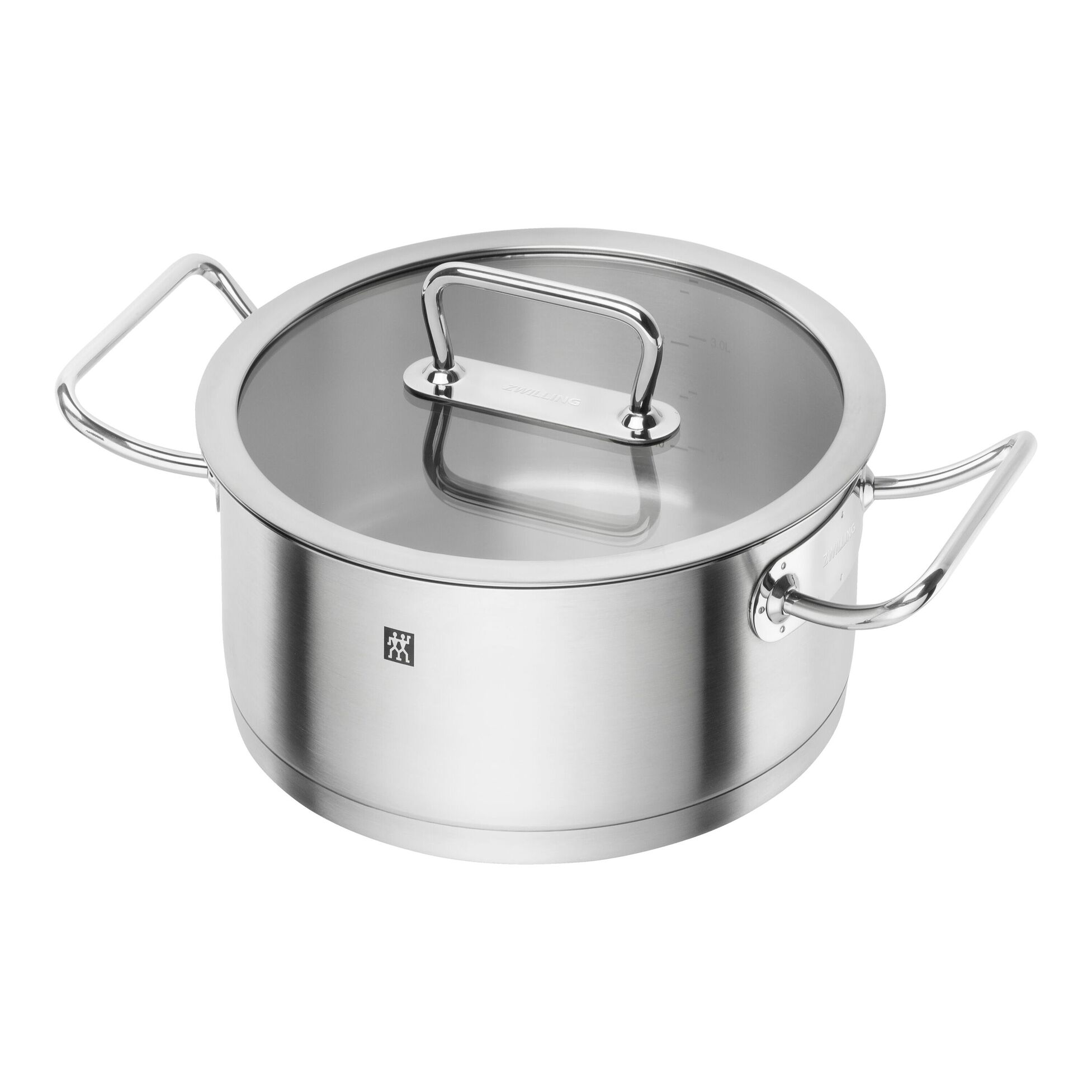 Faitout pro en inox couvercle en verre ø24 cm 4,29 l - zwilling
