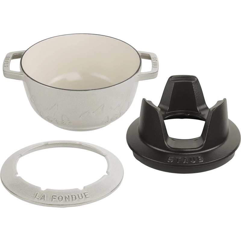 Service a fondue en fonte 20 cm truffe blanche - staub