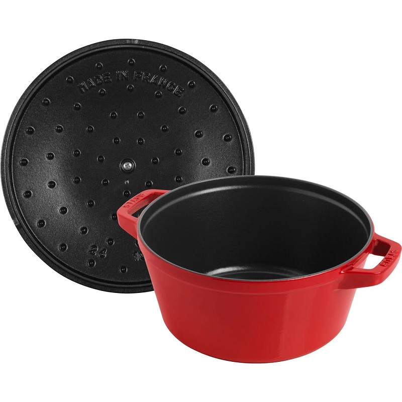Cocotte empilable ensemble de casseroles 2-pcs, fonte rouge - staub