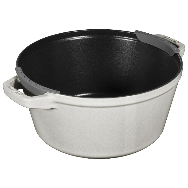 Cocotte empilable ensemble de casseroles 2-pcs, fonte truffe blanche - staub