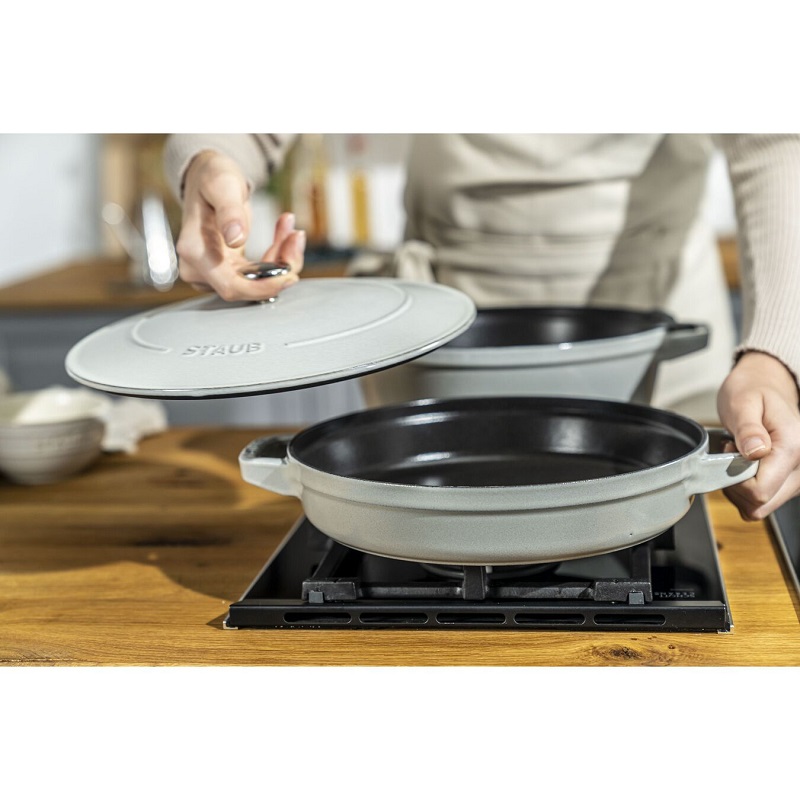 Cocotte empilable ensemble de casseroles 2-pcs, fonte truffe blanche - staub