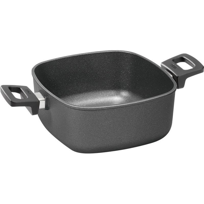 Sauteuse carree en fonte d aluminium poignees fixes nowo titanium induction 24cm - woll