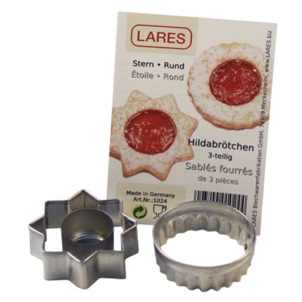 Set 3 emportes pieces pour sables fourres rond et etoile - lares