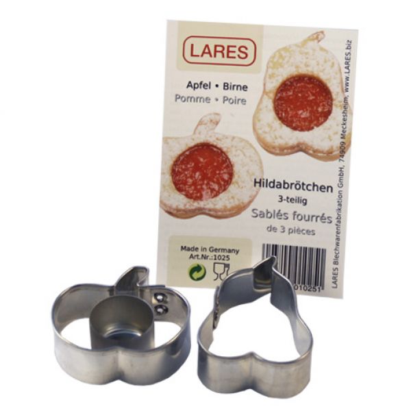Lot de 3 emportes pieces pour sables fourres pomme poire - lares