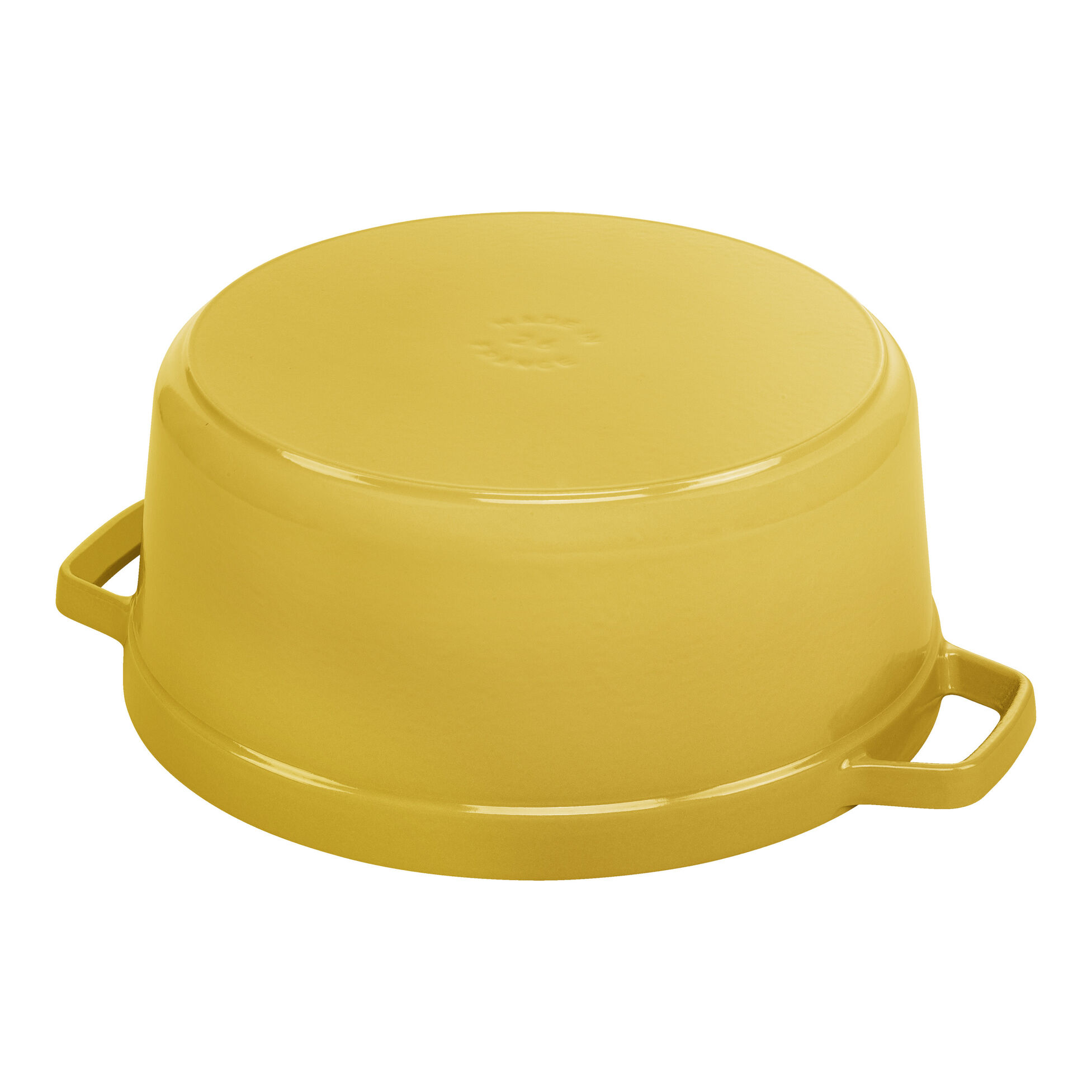 Cocotte en fonte ronde avec couvercle à picots 26 cm jaune citron - staub
