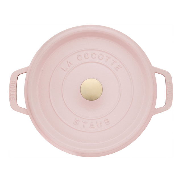 Cocotte en fonte ronde avec couvercle à picots 24 cm sorbet rose - staub