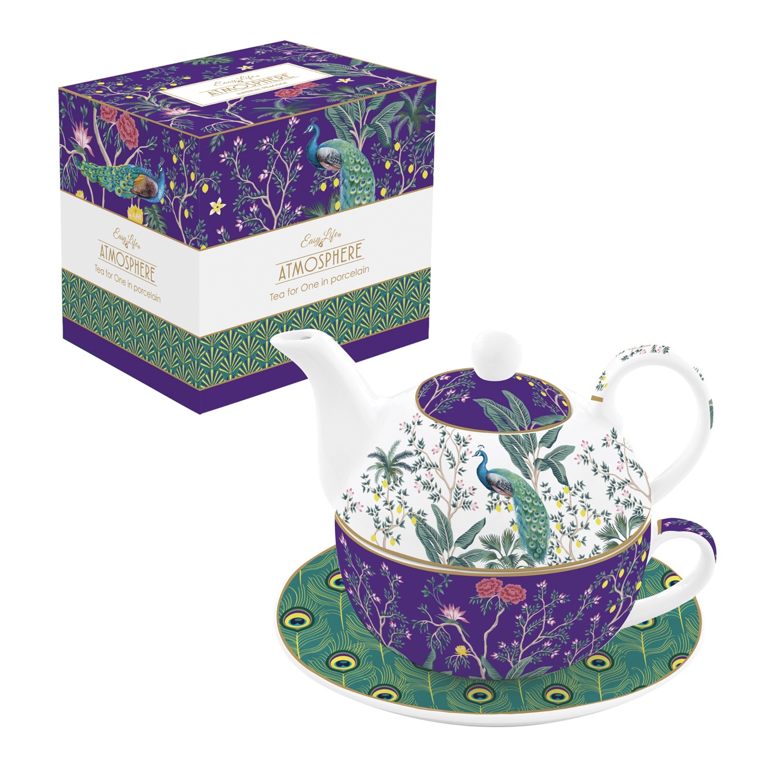 Impérial peacock- coffret égoiste en porcelaine 350ml + 350ml - easylife