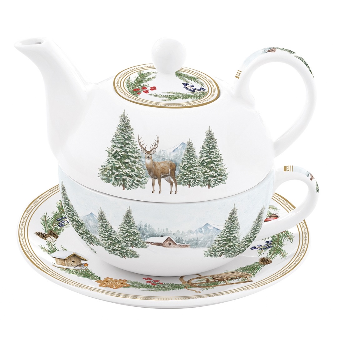 White forest - coffret égoiste en porcelaine 350ml + 350ml - easylife