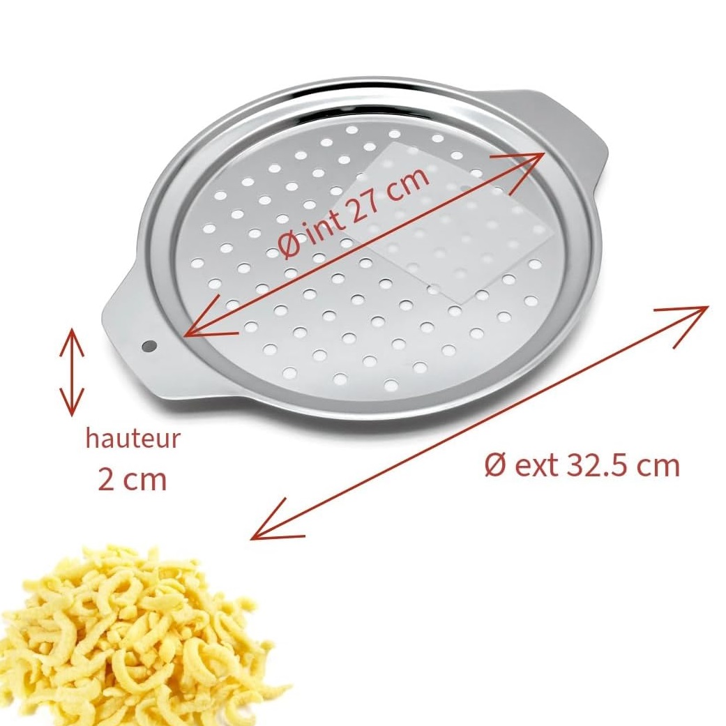 Plat grille à spatzle en inox avec corne - patisse