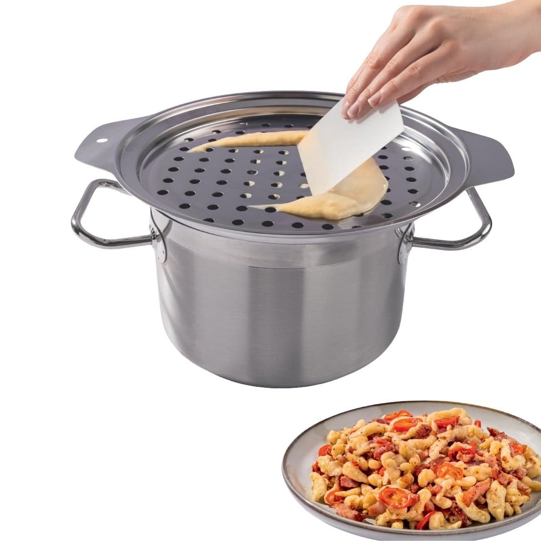 Plat grille à spatzle en inox avec corne - patisse