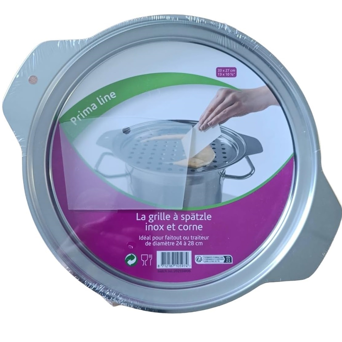 Plat grille à spatzle en inox avec corne - patisse