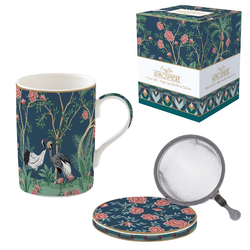 Coffret tisaniere en porcelaine filtre inox mandalay - easylife