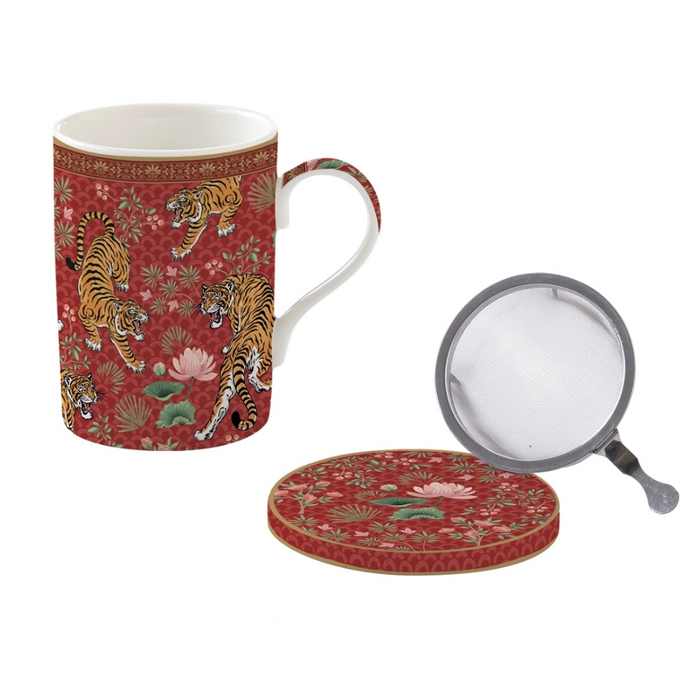Coffret tisaniere en porcelaine filtre inox bengala - easylife