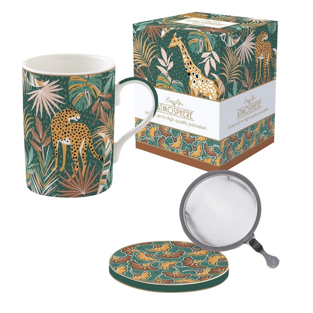 Coffret tisaniere en porcelaine filtre inox namibia - easylife
