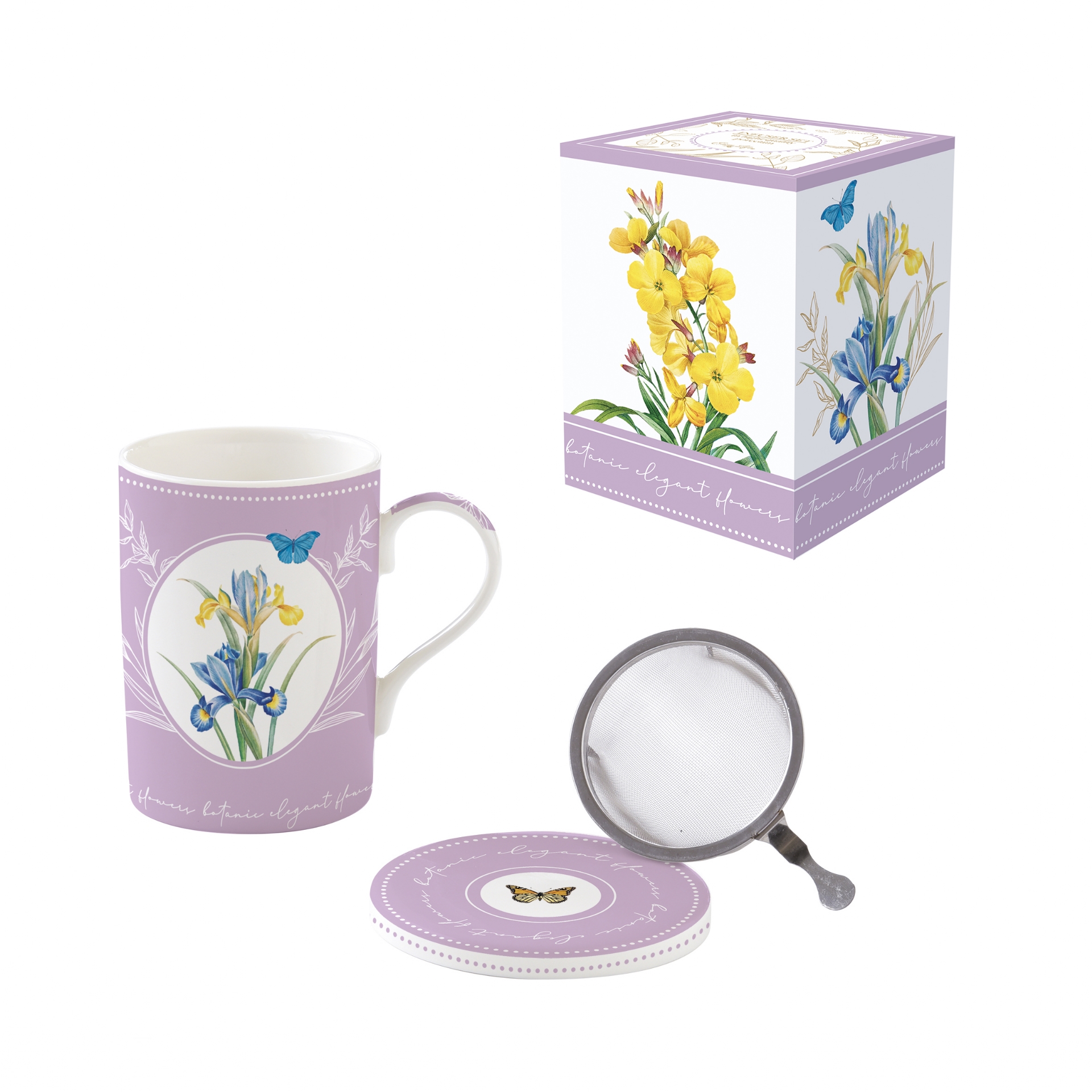 Coffret tisanière avec filtre inox royal blossom - easylife