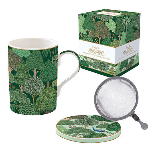 Coffret tisanière avec filtre inox collection woodland - easylife