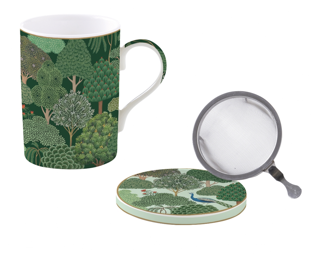 Coffret tisanière avec filtre inox collection woodland - easylife