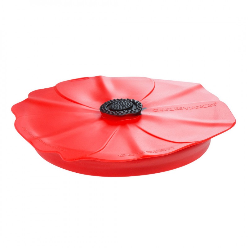 Couvercle en silicone poppy rouge 28 cm adapte pour le transport- charles viancin