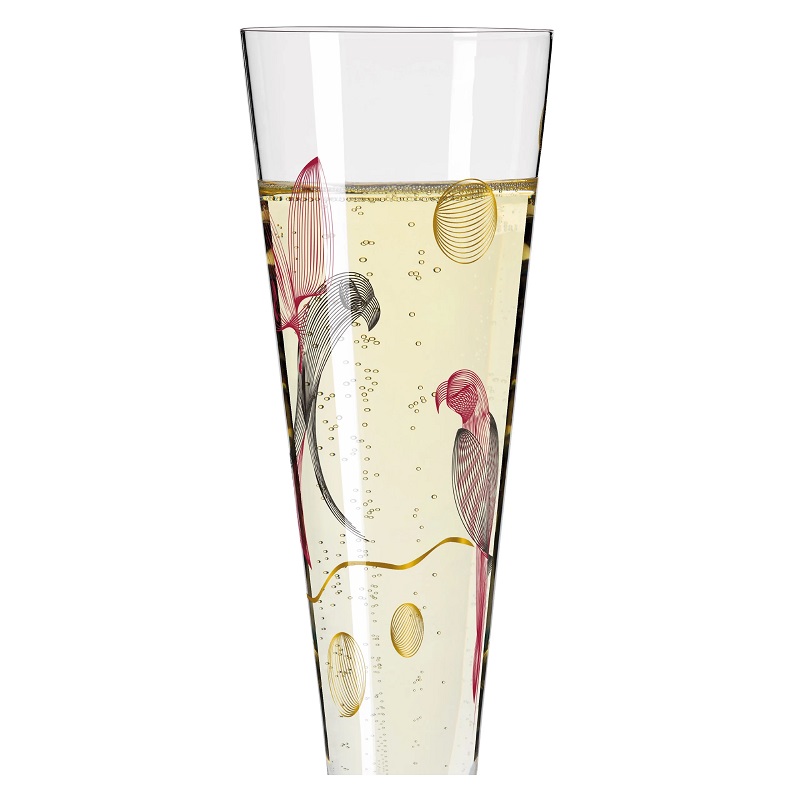 Verre à champagne gold night perroquets christine kordès 2021 - ritzenhoff