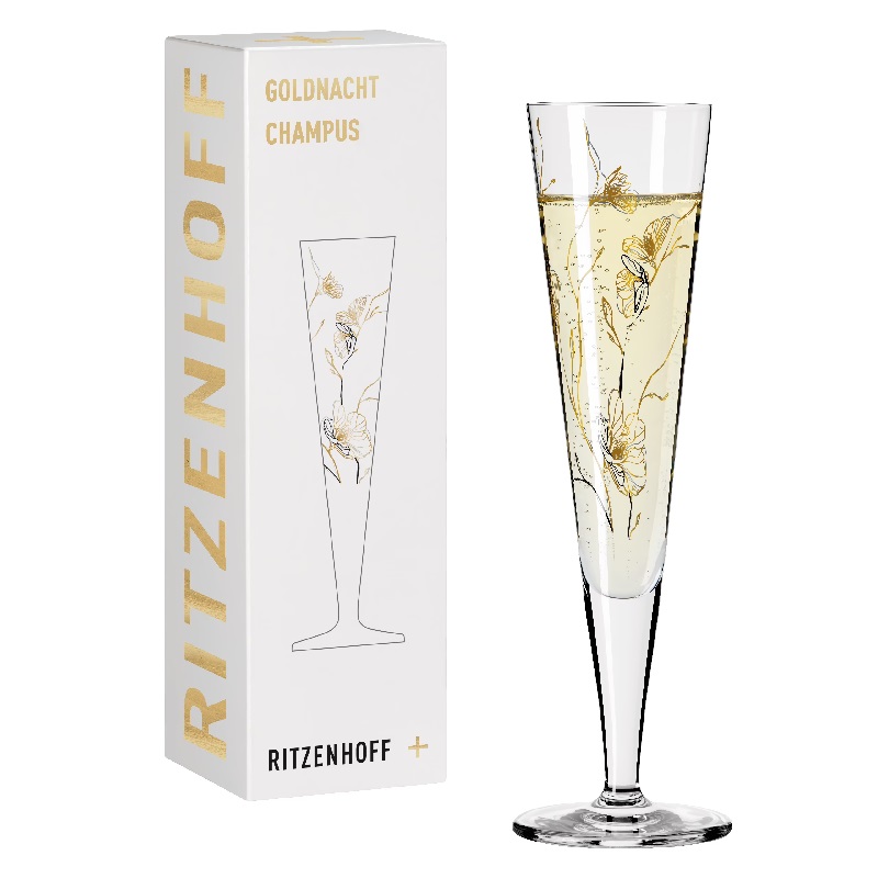 Verre a champagne goldnacht marvin benzoni (windflowers) 2020 - ritzenhoff