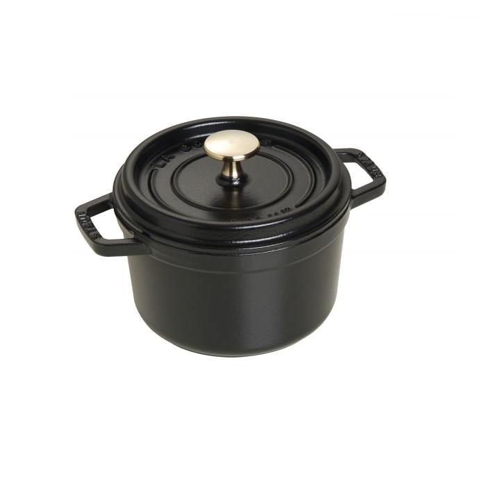 Cocotte en fonte avec picots ronde 16 cm noir - staub