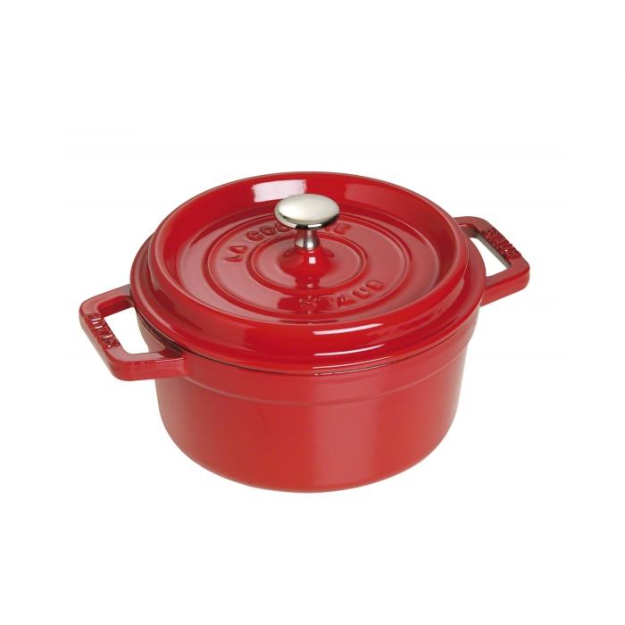 Cocotte en fonte avec picots ronde 20 cm rouge - staub