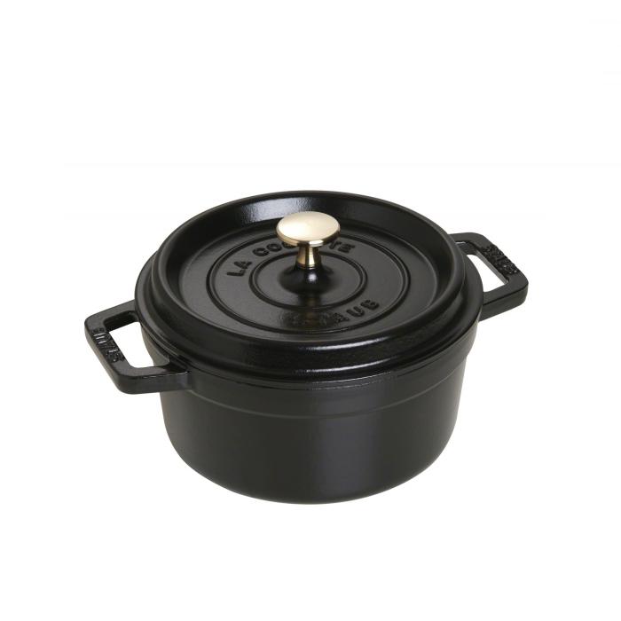 Cocotte en fonte avec picots ronde 20 cm noir - staub