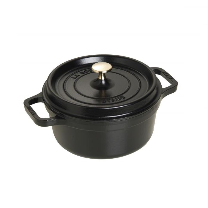 Cocotte en fonte avec picots ronde 22 cm noir - staub