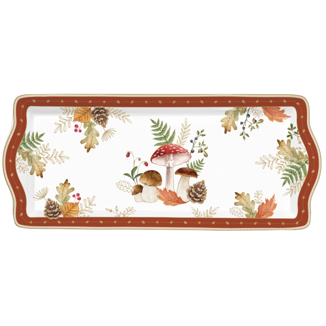 Autumn breeze - plat à cake en porcelaine en boite cadeau 35 x 15 cm - easylife