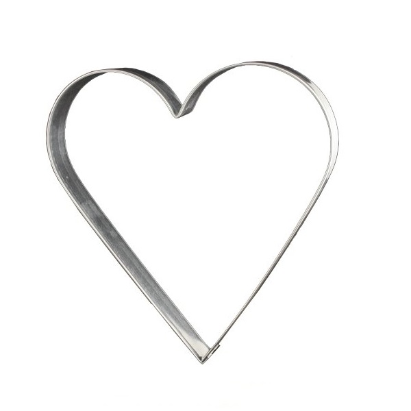 Emporte piece en forme de coeur 19 cm fer blanc - lares