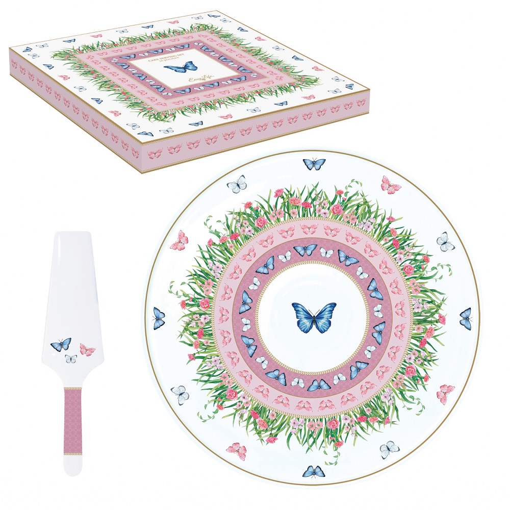 Plat a tarte en porcelaine avec pelle spring parade - easylife