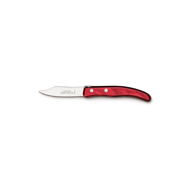 Couteau a legumes berlingot manche nacrine bordeaux - claude dozorme 